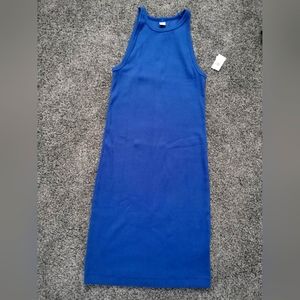 NWT Old Navy sleeveless blue ribbed dress size S New with tags